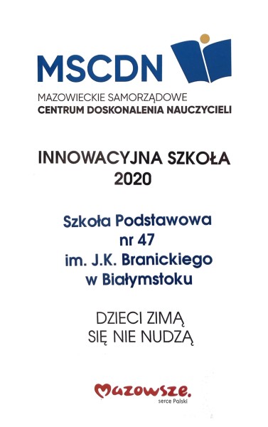 Dyplom innowacyjnej szkoły